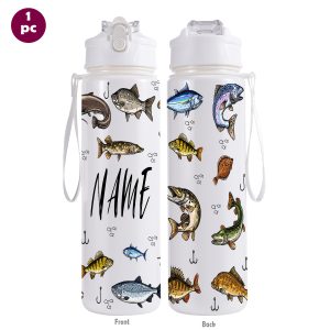 1pc of a 26Oz (760Ml) Personalized Sports Water Bottle with a Straw, Perfect for Gym Workouts And Outdoor Activities. an Ideal Summer Gift for Loved Ones, It'S Also a Great Option for Outdoor Sports Fans, Featuring a Fish Pattern Design - Image 3