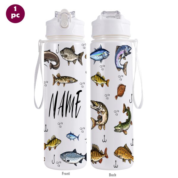 1pc of a 26Oz (760Ml) Personalized Sports Water Bottle with a Straw, Perfect for Gym Workouts And Outdoor Activities. an Ideal Summer Gift for Loved Ones, It'S Also a Great Option for Outdoor Sports Fans, Featuring a Fish Pattern Design