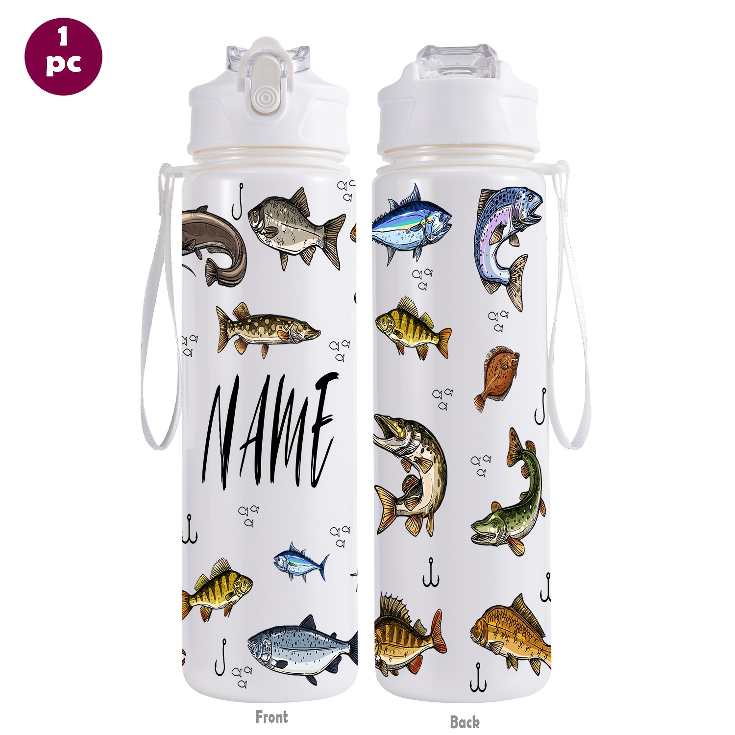 1pc of a 26Oz (760Ml) Personalized Sports Water Bottle with a Straw, Perfect for Gym Workouts And Outdoor Activities. an Ideal Summer Gift for Loved Ones, It
