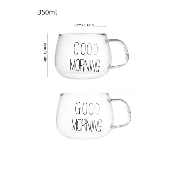 High Borosilicate Glass Transparent Coffee Cup, Glass Cereal Cup, Good Morning Cup, Milk Cup, Yogurt Tea Beverage, Oatmeal And Oatmeal Mixed Cup, INS Nordic Water Cup, Women'S Cup, Family Good Morning Cup, Good Morning Breakfast Cup, Student Cup