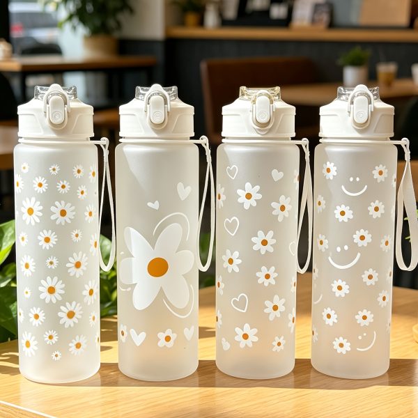 An 27.05oz Summer Daisy-Themed Straw Cup, Fresh and Portable, the Best Gift for Outdoor Camping, Summer Cup