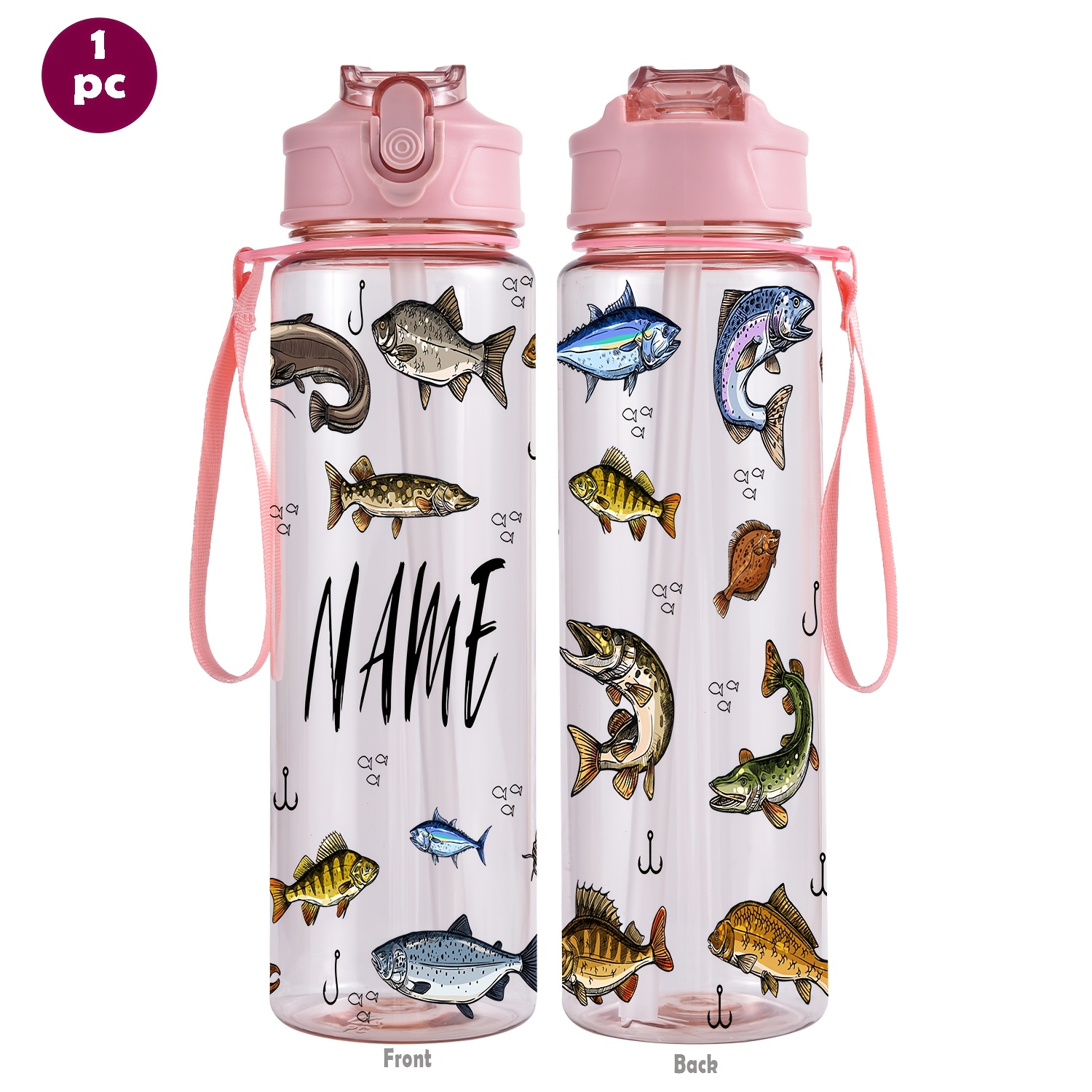 1pc of a 26Oz (760Ml) Personalized Sports Water Bottle with a Straw, Perfect for Gym Workouts And Outdoor Activities. an Ideal Summer Gift for Loved Ones, It