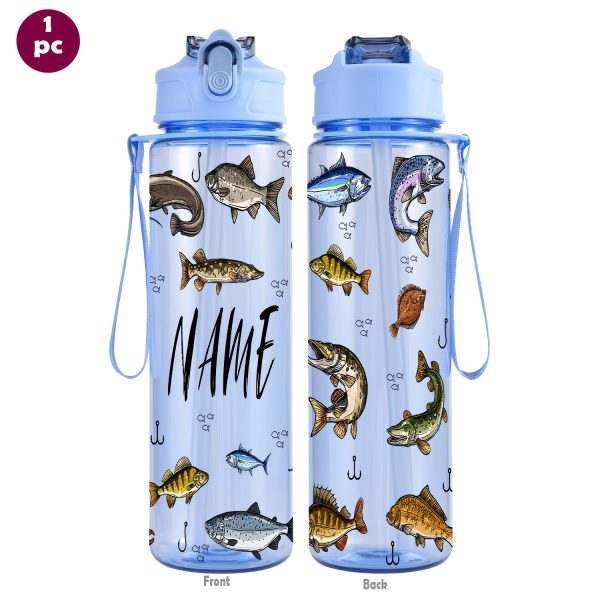 1pc of a 26Oz (760Ml) Personalized Sports Water Bottle with a Straw, Perfect for Gym Workouts And Outdoor Activities. an Ideal Summer Gift for Loved Ones, It'S Also a Great Option for Outdoor Sports Fans, Featuring a Fish Pattern Design