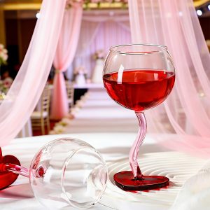1 Heart-Shaped Wine Glass, Cute Pink Wine Glass, Suitable for Girlfriend, Women, Birthday, Wedding Anniversary, Valentine's Day