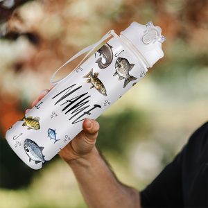 1pc of a 26Oz (760Ml) Personalized Sports Water Bottle with a Straw, Perfect for Gym Workouts And Outdoor Activities. an Ideal Summer Gift for Loved Ones, It'S Also a Great Option for Outdoor Sports Fans, Featuring a Fish Pattern Design - Image 6