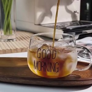 High Borosilicate Glass Transparent Coffee Cup, Glass Cereal Cup, Good Morning Cup, Milk Cup, Yogurt Tea Beverage, Oatmeal And Oatmeal Mixed Cup, INS Nordic Water Cup, Women'S Cup, Family Good Morning Cup, Good Morning Breakfast Cup, Student Cup - Image 11