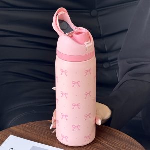 32Oz Cute Polka Dot Bow Print Stainless Steel Insulated Water Bottle - Portable Travel Cup for Hot & Cold Drinks, Easy to Clean, Perfect Gift for Christmas, Valentine'S Day, Back to School, Thanksgiving, Mother'S Day, And Birthdays - Image 6