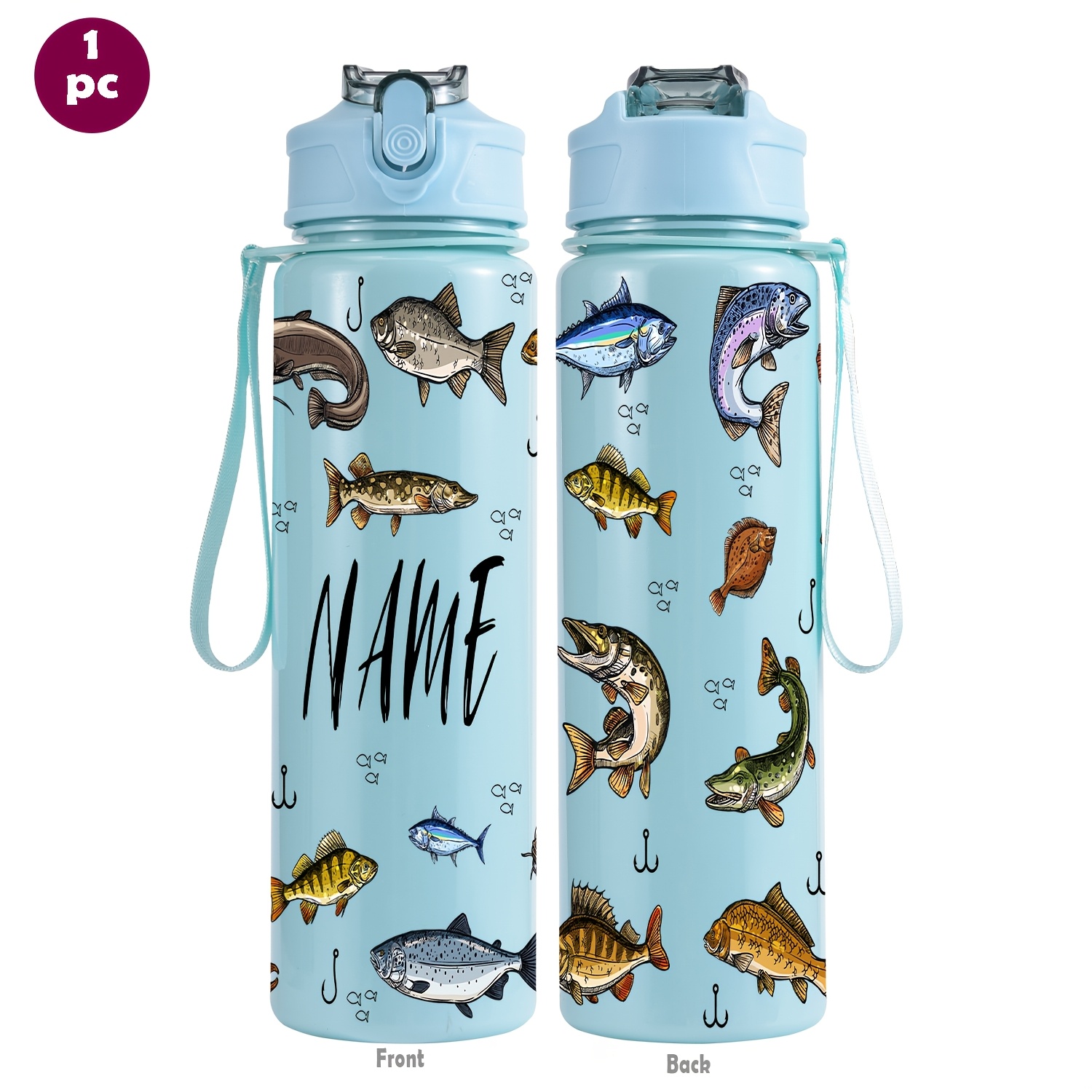 1pc of a 26Oz (760Ml) Personalized Sports Water Bottle with a Straw, Perfect for Gym Workouts And Outdoor Activities. an Ideal Summer Gift for Loved Ones, It