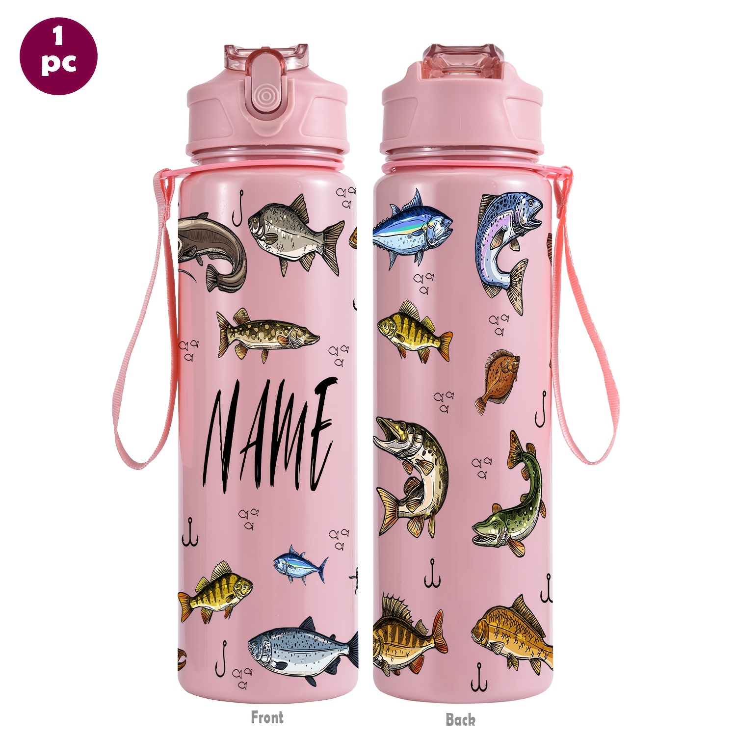 1pc of a 26Oz (760Ml) Personalized Sports Water Bottle with a Straw, Perfect for Gym Workouts And Outdoor Activities. an Ideal Summer Gift for Loved Ones, It