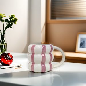 1pc, 16.91oz Large Capacity Lovely Circle Ceramic Cups, Creative Couple Cups, Coffee Cups, Milk Cups, Hot Chocolate, Polka Dots And Striped Patterns for Hot And Cold Drinks, Valentine'S Day, Christmas, Gatherings, Parties, Holiday Gifts - Image 11