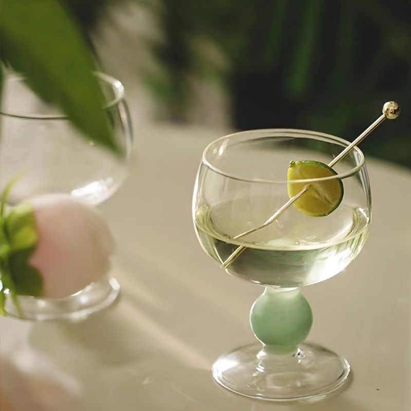Elegant Vintage Green Glass Goblet - Perfect for Wine, Champagne, Juice & Cocktails - Hand Wash Only - Versatile Drinkware for Any Occasion - Image 9
