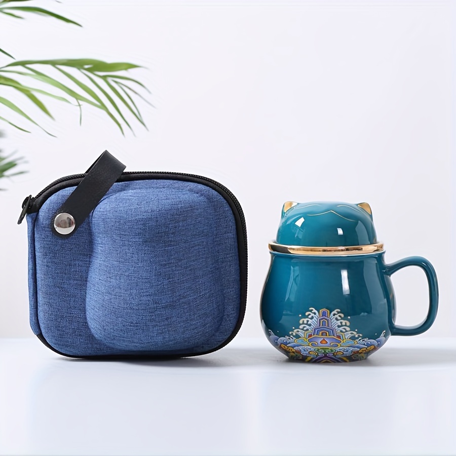 Ceramic Cat Cup with Portable Bag - Reusable, Insulated, Floral Design, Machine Washable, Ideal for Travel, Perfect for Home or Office Use, Ceramic Cup with Lid, | Floral Design Cup | Ceramic Cup - Image 11
