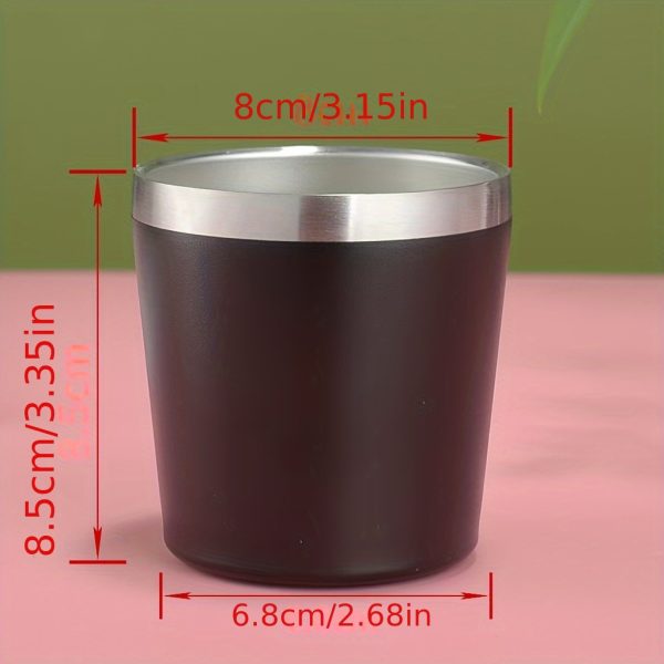 1pc, 8 Ounces, 260Ml, Mini Insulated Milk Cup, Small Capacity Red Wine Glass, Coffee Cup, Double-Layer Stainless Steel Vacuum Insulated Cup, Ice Cup, Compact And Convenient, with Lid, Suitable for Coffee, Red Wine, Tea