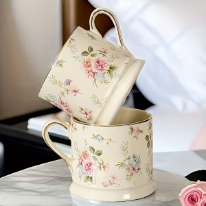 A European-Style Light Luxury Floral Mug, a High-Quality Vintage Coffee Cup for Home Use, an Instagram-Style Gilded Ceramic Cup for Afternoon Tea, a Breakfast Milk Cup, an Office Water Cup, And a Summer Ice Cola Cup Or Iced Water Cup - Image 2
