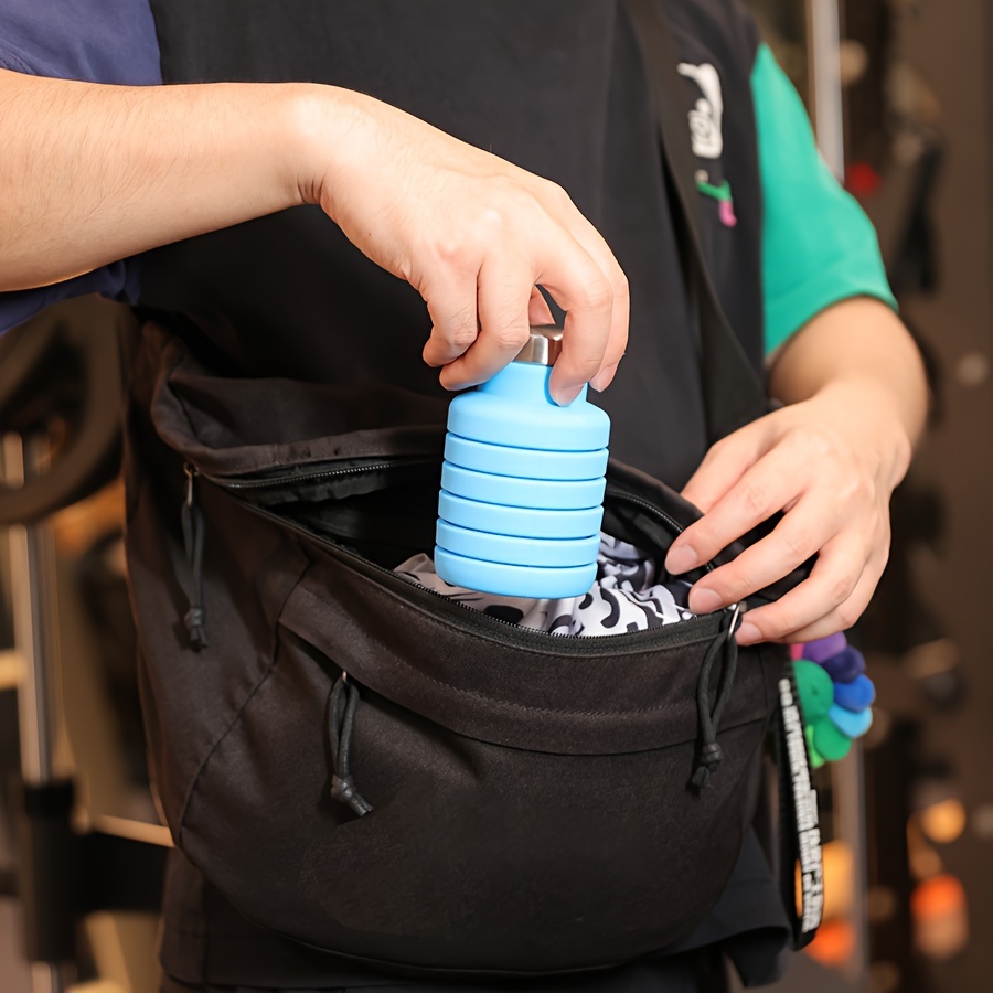 1pc Portable Folding Cup, Collapsible Silicone Water Cup, Reuseable 16oz, Lightweight Leakproof Portable Travel Water Bottles for Traveling Camping Hiking Sports Outdoors - Image 4
