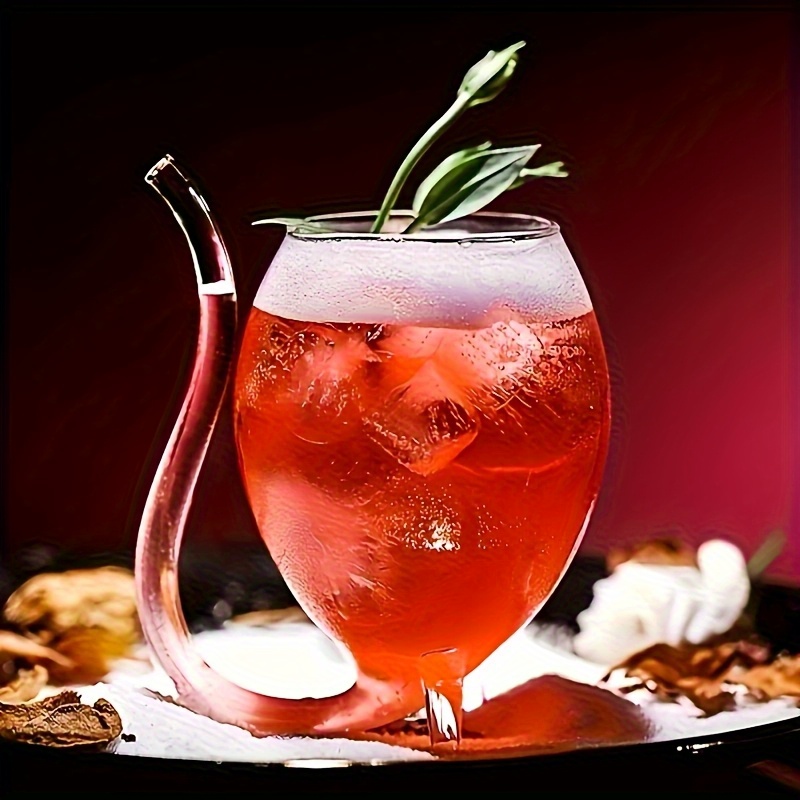 Wine Glass, Cocktail Glass, Decanter Cup, Mug with Built-In Straw, Cocktail, Wine, Champagne, Home Bar, Party, Club, Glassware, Outdoor Camping - Image 1