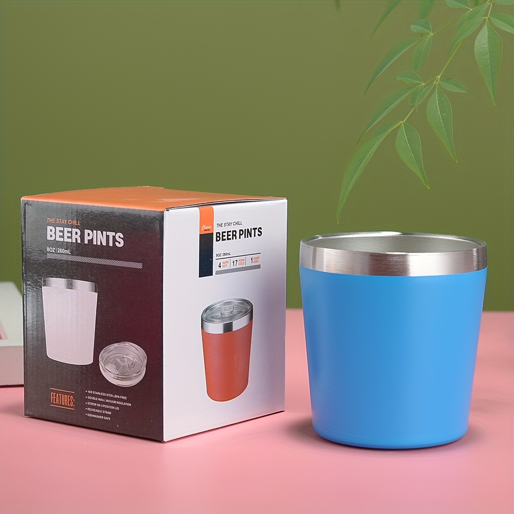 1pc, 8 Ounces, 260Ml, Mini Insulated Milk Cup, Small Capacity Red Wine Glass, Coffee Cup, Double-Layer Stainless Steel Vacuum Insulated Cup, Ice Cup, Compact And Convenient, with Lid, Suitable for Coffee, Red Wine, Tea - Image 9