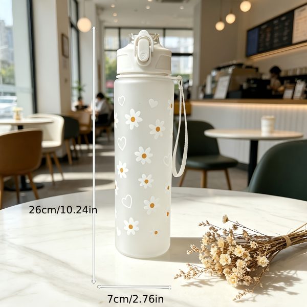 An 27.05oz Summer Daisy-Themed Straw Cup, Fresh and Portable, the Best Gift for Outdoor Camping, Summer Cup
