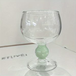 Elegant Vintage Green Glass Goblet - Perfect for Wine, Champagne, Juice & Cocktails - Hand Wash Only - Versatile Drinkware for Any Occasion - Image 5