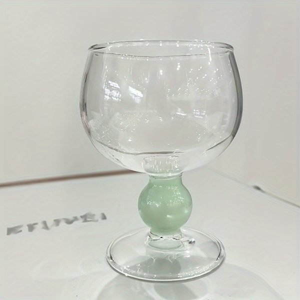 Elegant Vintage Green Glass Goblet - Perfect for Wine, Champagne, Juice & Cocktails - Hand Wash Only - Versatile Drinkware for Any Occasion