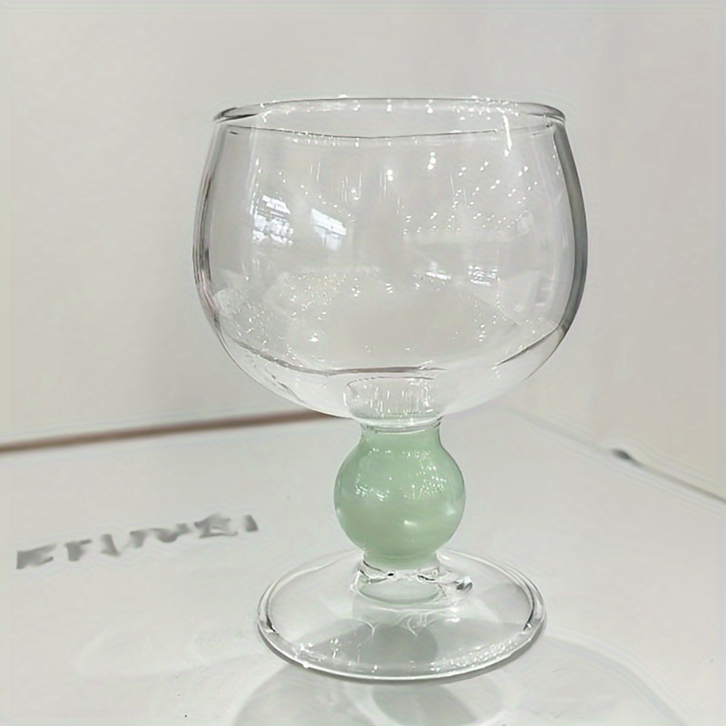 Elegant Vintage Green Glass Goblet - Perfect for Wine, Champagne, Juice & Cocktails - Hand Wash Only - Versatile Drinkware for Any Occasion - Image 5