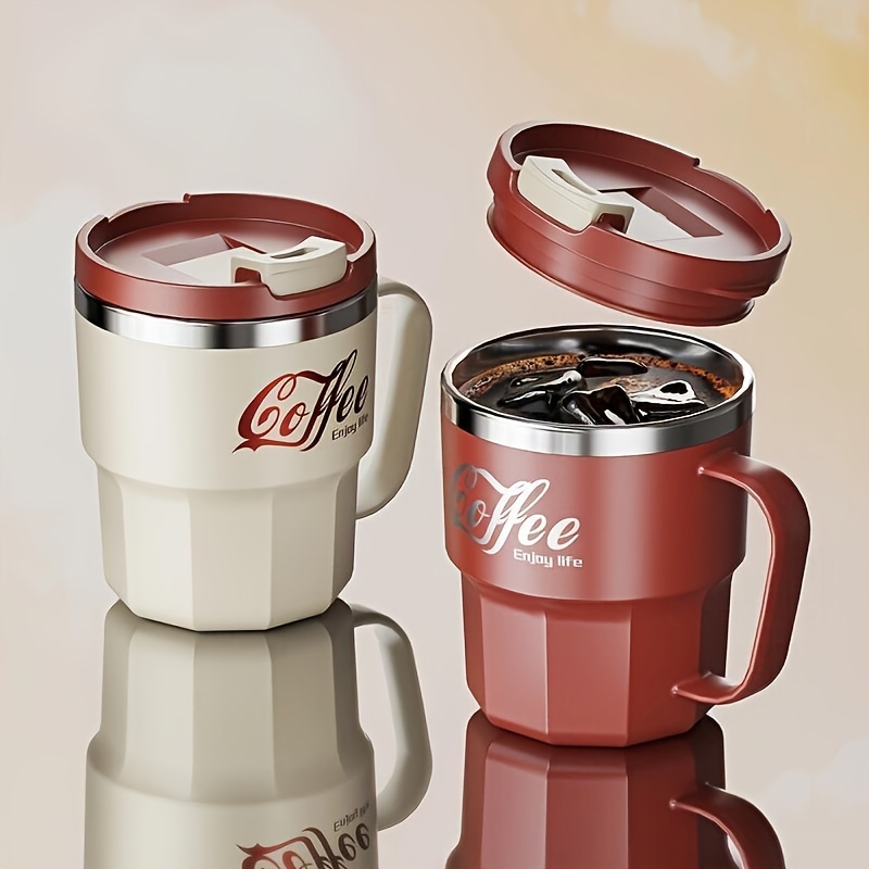 Double Insulated Stainless Coffee Mug with Lid - Reusable Cup, & Color Options, Dishwasher Travel-Friendly for Coffee & Tea - Perfect Gift for Holidays, Office, Camping (Ideal for hot - Image 1