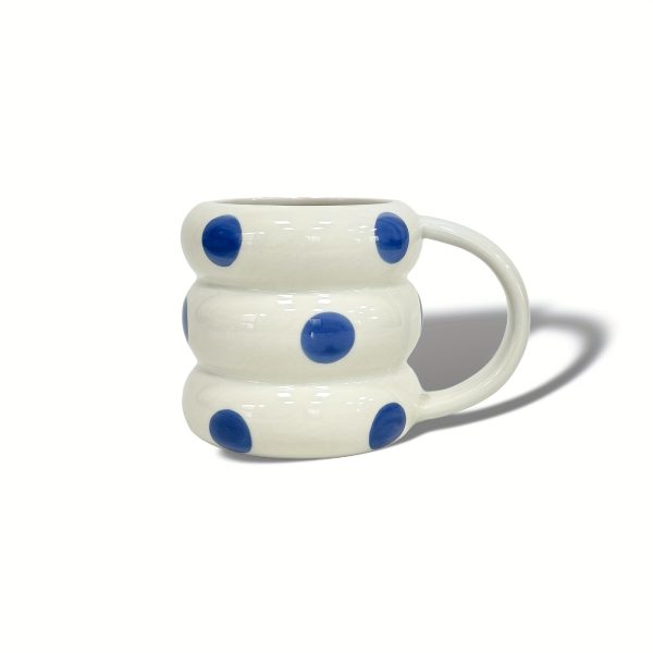 1pc, 16.91oz Large Capacity Lovely Circle Ceramic Cups, Creative Couple Cups, Coffee Cups, Milk Cups, Hot Chocolate, Polka Dots And Striped Patterns for Hot And Cold Drinks, Valentine'S Day, Christmas, Gatherings, Parties, Holiday Gifts