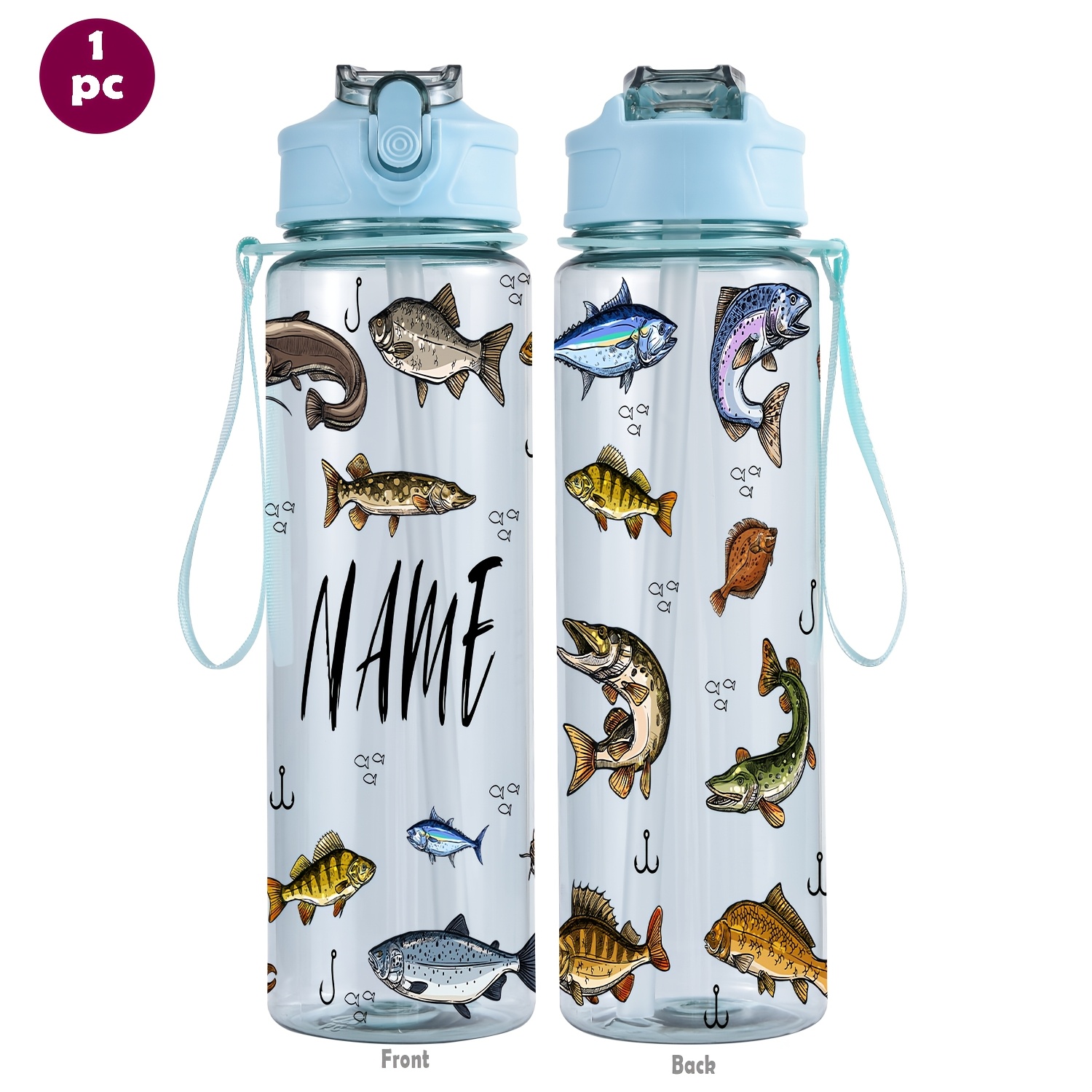 1pc of a 26Oz (760Ml) Personalized Sports Water Bottle with a Straw, Perfect for Gym Workouts And Outdoor Activities. an Ideal Summer Gift for Loved Ones, It