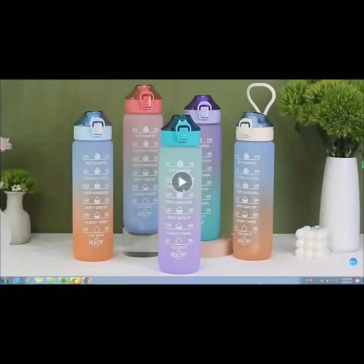 1pc Gradient Sports Water Bottle with Straw & Time Marker - Leakproof, Motivational Polycarbonate Cup - For Men & Women - Perfect for Outdoor Fitness, Hiking, Camping, Gym Activities & Travel - Ideal Gift for Athletes & Fitness Enthusiasts - Image 10