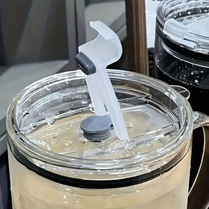 Straw Glass Drinking Cup with Lid Ladies Birthday Gift Gift Fashion Things Coffee Lover Gift Creative Bridesmaid Wedding Gift Glass Tumbler Cup Her Gift with Straw, Large Capacity, Cute - Image 9