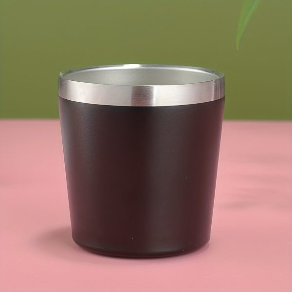1pc, 8 Ounces, 260Ml, Mini Insulated Milk Cup, Small Capacity Red Wine Glass, Coffee Cup, Double-Layer Stainless Steel Vacuum Insulated Cup, Ice Cup, Compact And Convenient, with Lid, Suitable for Coffee, Red Wine, Tea