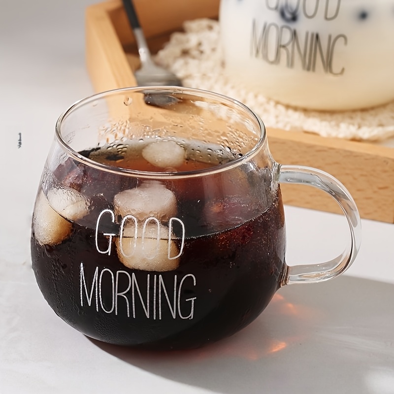 High Borosilicate Glass Transparent Coffee Cup, Glass Cereal Cup, Good Morning Cup, Milk Cup, Yogurt Tea Beverage, Oatmeal And Oatmeal Mixed Cup, INS Nordic Water Cup, Women