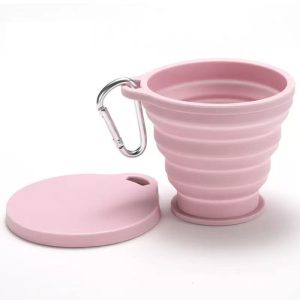1 Foldable Silicone Water Cup, a Portable Travel Rinse Cup with Lid, Heat-resistant Tea Cup, Beverage Cup, Featuring a Carabiner Design for Hanging on Backpacks. Suitable for Camping, Outdoor Activities, Hiking, Cycling, Parties, Etc. - Image 7