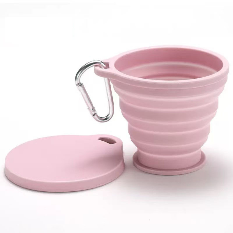 1 Foldable Silicone Water Cup, a Portable Travel Rinse Cup with Lid, Heat-resistant Tea Cup, Beverage Cup, Featuring a Carabiner Design for Hanging on Backpacks. Suitable for Camping, Outdoor Activities, Hiking, Cycling, Parties, Etc. - Image 7