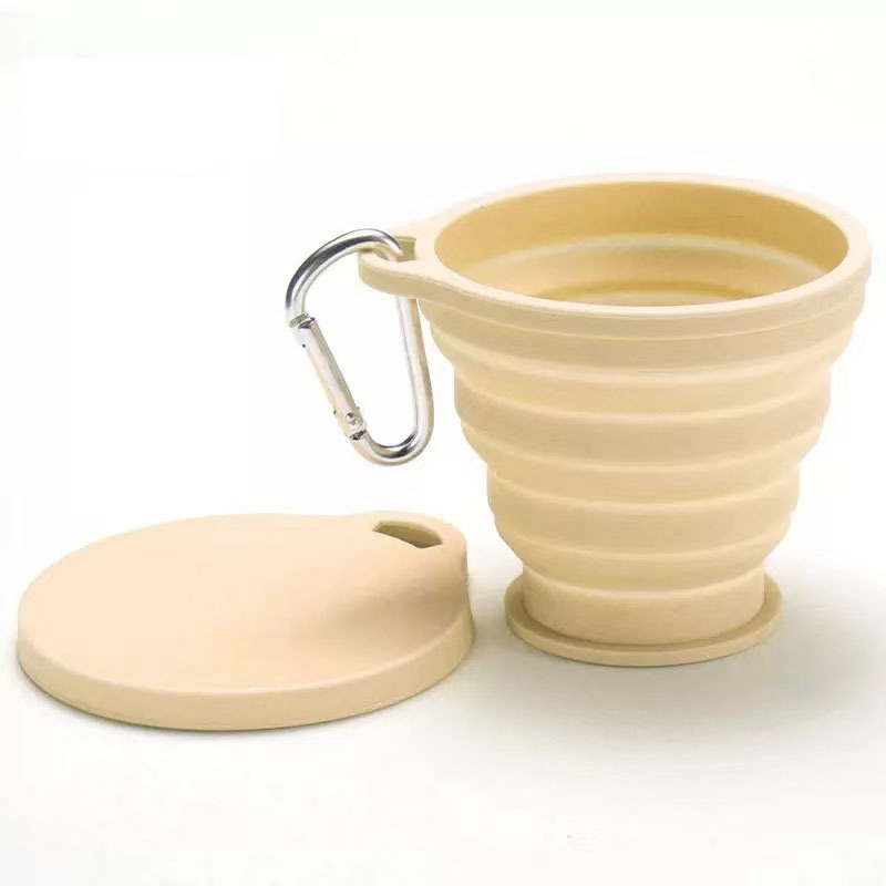 1 Foldable Silicone Water Cup, a Portable Travel Rinse Cup with Lid, Heat-resistant Tea Cup, Beverage Cup, Featuring a Carabiner Design for Hanging on Backpacks. Suitable for Camping, Outdoor Activities, Hiking, Cycling, Parties, Etc. - Image 5