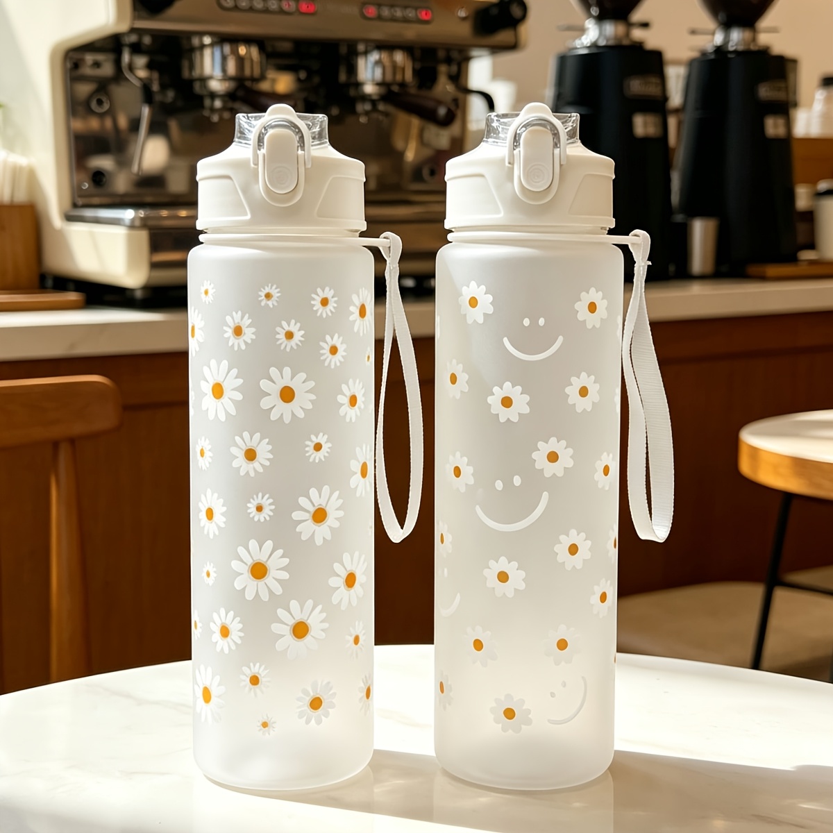 An 27.05oz Summer Daisy-Themed Straw Cup, Fresh and Portable, the Best Gift for Outdoor Camping, Summer Cup - Image 4