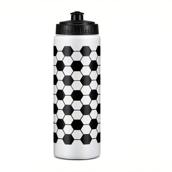 1pc Lightweight Hexagonal Pattern Sports Water Bottle - Durable Plastic with Easy-Pull Lid, Ideal for Students, Perfect for School Sports & Outdoor Activities