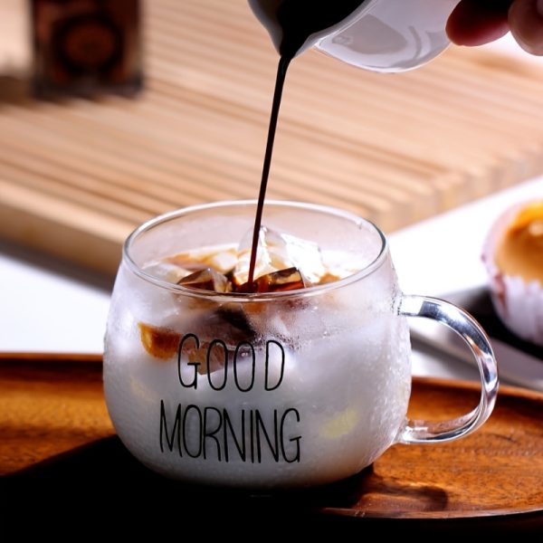 High Borosilicate Glass Transparent Coffee Cup, Glass Cereal Cup, Good Morning Cup, Milk Cup, Yogurt Tea Beverage, Oatmeal And Oatmeal Mixed Cup, INS Nordic Water Cup, Women'S Cup, Family Good Morning Cup, Good Morning Breakfast Cup, Student Cup