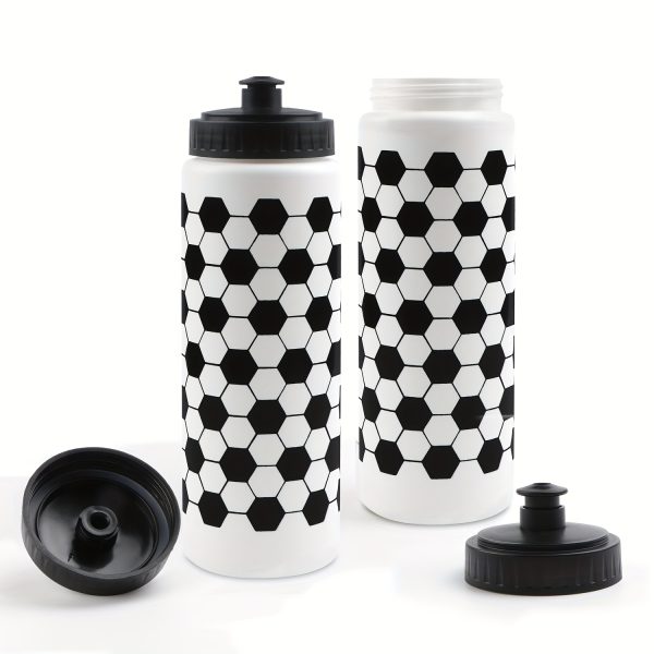 1pc Lightweight Hexagonal Pattern Sports Water Bottle - Durable Plastic with Easy-Pull Lid, Ideal for Students, Perfect for School Sports & Outdoor Activities
