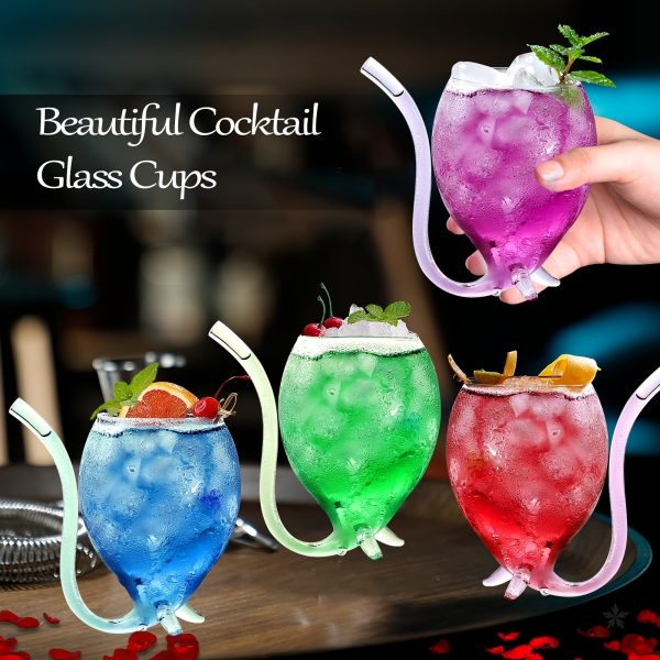 Wine Glass, Cocktail Glass, Decanter Cup, Mug with Built-In Straw, Cocktail, Wine, Champagne, Home Bar, Party, Club, Glassware, Outdoor Camping