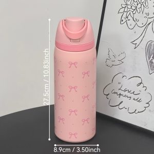 32Oz Cute Polka Dot Bow Print Stainless Steel Insulated Water Bottle - Portable Travel Cup for Hot & Cold Drinks, Easy to Clean, Perfect Gift for Christmas, Valentine'S Day, Back to School, Thanksgiving, Mother'S Day, And Birthdays - Image 5