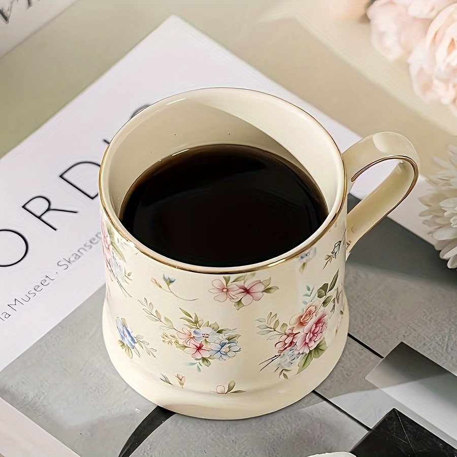 A European-Style Light Luxury Floral Mug, a High-Quality Vintage Coffee Cup for Home Use, an Instagram-Style Gilded Ceramic Cup for Afternoon Tea, a Breakfast Milk Cup, an Office Water Cup, And a Summer Ice Cola Cup Or Iced Water Cup - Image 8