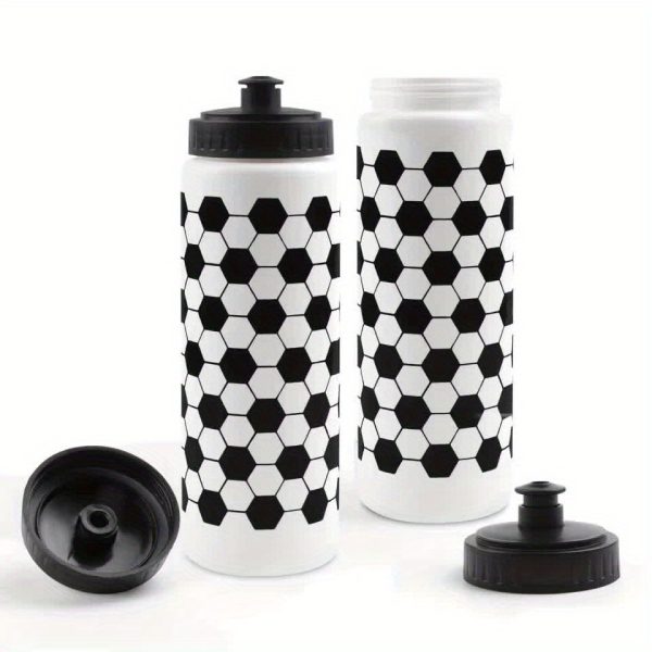 1pc Lightweight Hexagonal Pattern Sports Water Bottle - Durable Plastic with Easy-Pull Lid, Ideal for Students, Perfect for School Sports & Outdoor Activities