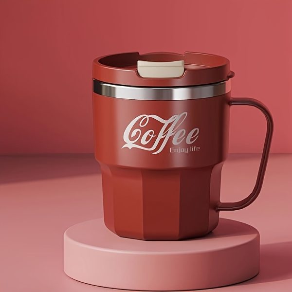 Double Insulated Stainless Coffee Mug with Lid - Reusable Cup, & Color Options, Dishwasher Travel-Friendly for Coffee & Tea - Perfect Gift for Holidays, Office, Camping (Ideal for hot
