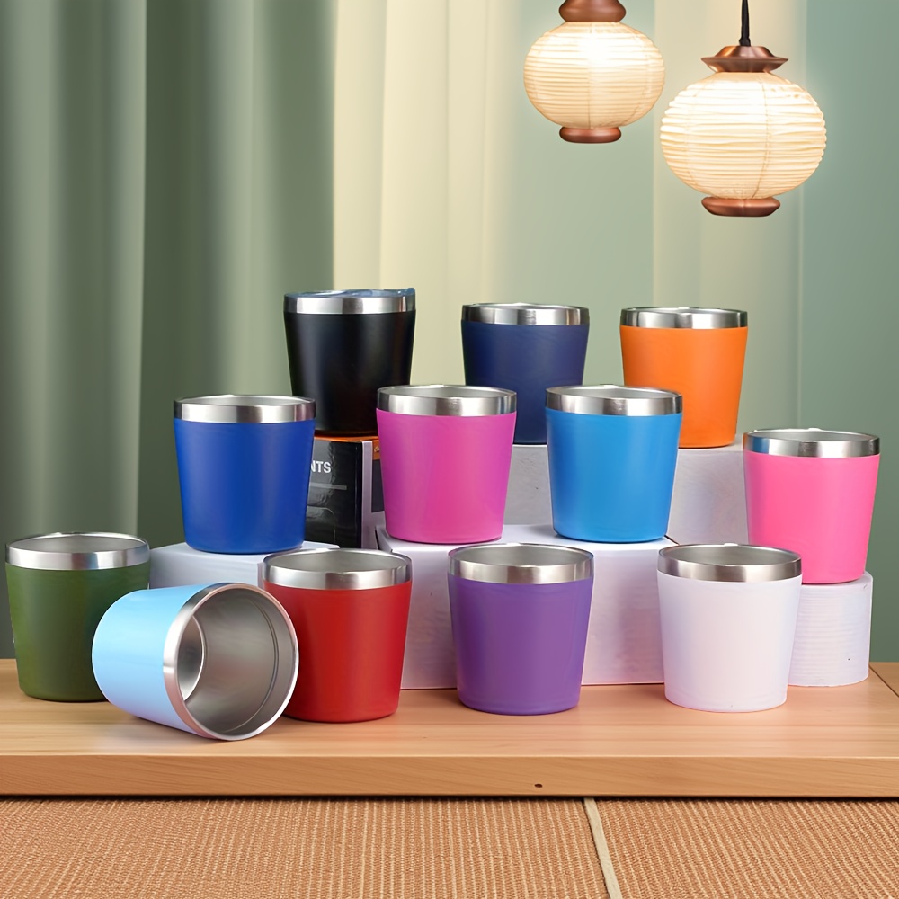 1pc, 8 Ounces, 260Ml, Mini Insulated Milk Cup, Small Capacity Red Wine Glass, Coffee Cup, Double-Layer Stainless Steel Vacuum Insulated Cup, Ice Cup, Compact And Convenient, with Lid, Suitable for Coffee, Red Wine, Tea - Image 3
