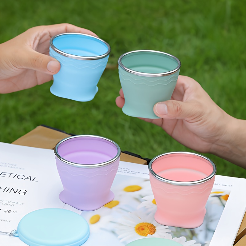 1pc Portable Foldable Water Bridge Outdoor Camping Travel Mug, 6.76oz Compression Cup for Tea and Coffee - Image 1