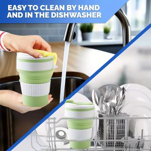 Silicone Collapsible Travel Water Cup, 4-Pack Collapsible Silicone Cups with Lids, Expandable Drinking Cup Set, Reusable Mugs for Camping, Hiking, Travel - Image 7