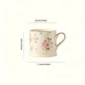 A European-Style Light Luxury Floral Mug, a High-Quality Vintage Coffee Cup for Home Use, an Instagram-Style Gilded Ceramic Cup for Afternoon Tea, a Breakfast Milk Cup, an Office Water Cup, And a Summer Ice Cola Cup Or Iced Water Cup - Image 6