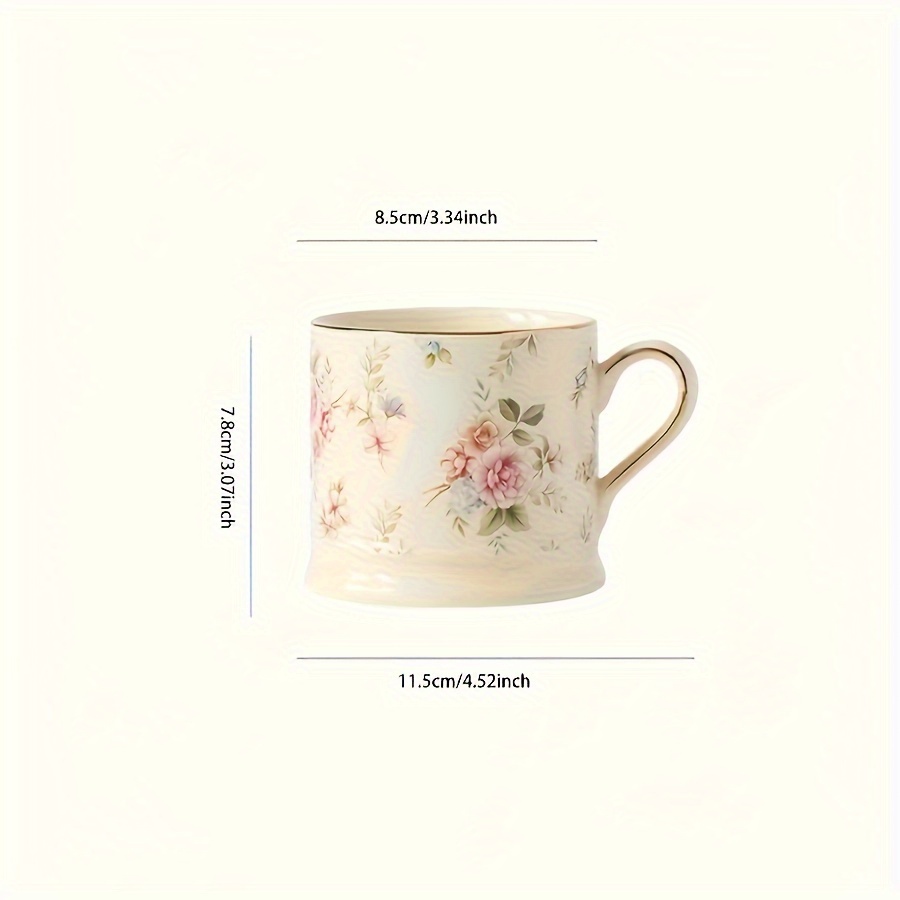 A European-Style Light Luxury Floral Mug, a High-Quality Vintage Coffee Cup for Home Use, an Instagram-Style Gilded Ceramic Cup for Afternoon Tea, a Breakfast Milk Cup, an Office Water Cup, And a Summer Ice Cola Cup Or Iced Water Cup - Image 6