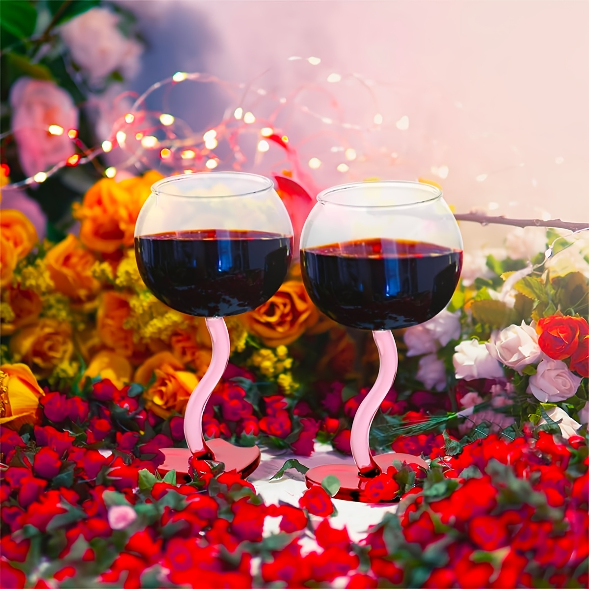 1 Heart-Shaped Wine Glass, Cute Pink Wine Glass, Suitable for Girlfriend, Women, Birthday, Wedding Anniversary, Valentine
